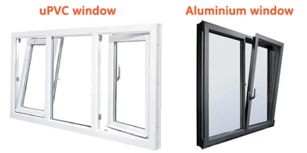 مقایسه ظاهری درب و پنجره دوجداره آلومینیومی و UPVC

